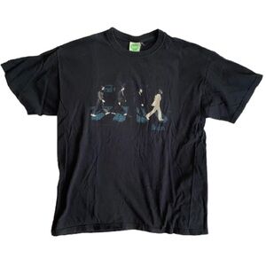 The Beatles Black Cotton T-Shirt, Abbey Road, Men’s L, 100% Cotton